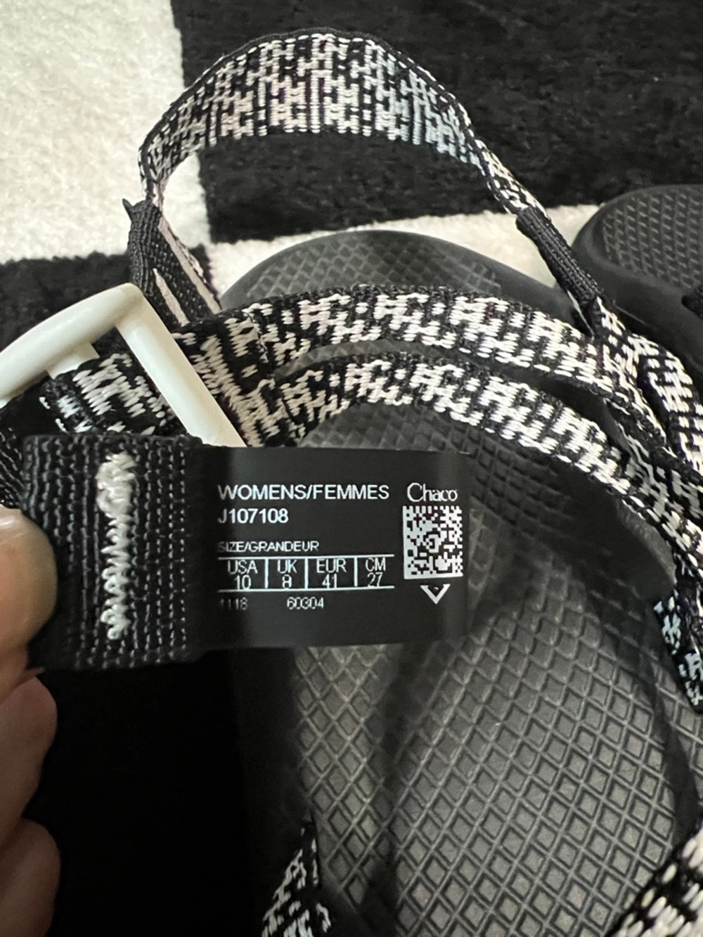 Chaco Black and White Woven-Strap Sandals - Picture 4 of 4